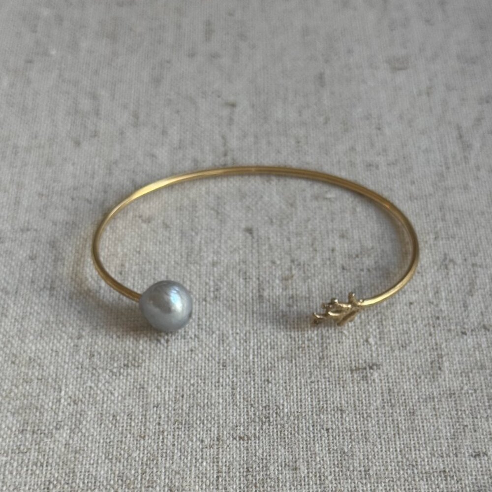 Chan Luu Gold Plated, Pearl and Coral Cuff